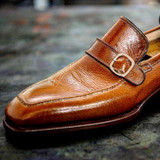 Men's Quality Buckle Decoration Classic Brown Leather Loafers