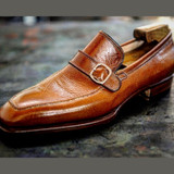 Men's Quality Buckle Decoration Classic Brown Leather Loafers