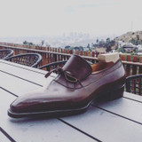 Handmade Men’s Leather Bowknot Slip-On Loafers