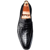 Men's Quality Classic Style Crocodile Brown and Black Leather Loafers