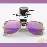 Women's New Trendy Metal Flower Carving Decoration Sunglasses
