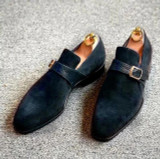 Men's Vintage Style Leather Buckle Suede Loafers