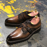 Men's Luxury Handmade Buckle Monk Shoes