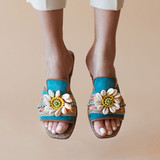 Women Pearl Shell Flower Beach Sandals