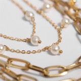 Bohemian Multi Layer Imitation Pearl Tassel Choker Necklace