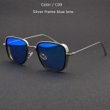 Luxury Steampunk Vintage Square Metal Frame Sunglasses