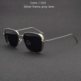 Luxury Steampunk Vintage Square Metal Frame Sunglasses