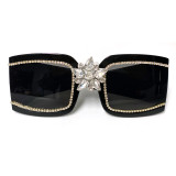 Women's Retro Rectangle Diamond Square Sunglasses