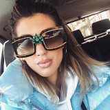 Women's Retro Rectangle Diamond Square Sunglasses