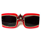 Women's Retro Rectangle Diamond Square Sunglasses