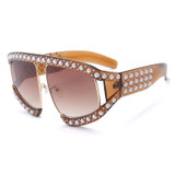 Women's Luxury Oversized Pearl Pilot  Sunglasses