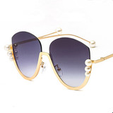 Women's Luxury Round Pearl Pilot Modis Sunglasses