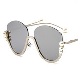 Women's Luxury Round Pearl Pilot Modis Sunglasses