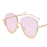Women's Luxury Round Pearl Pilot Modis Sunglasses