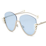 Women's Luxury Round Pearl Pilot Modis Sunglasses