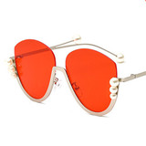 Women's Luxury Round Pearl Pilot Modis Sunglasses