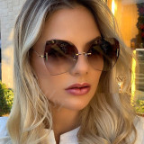 Women’s Luxury Rimless Cat Eye Sunglasses