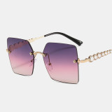 Women’s Oversized Sunglasses Square Rimless Diamond Sunglasses