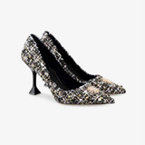 Women Rhinestone Pointed Toe Wild Stiletto Heels