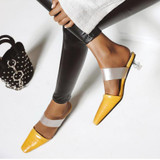 Women Crocodile Pattern Low Heels Slippers
