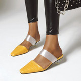 Women Crocodile Pattern Low Heels Slippers