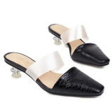 Women Crocodile Pattern Low Heels Slippers