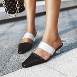 Women Crocodile Pattern Low Heels Slippers