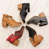 Women Sexy Pumps Vintage Buckle Strap Punk Women's booties