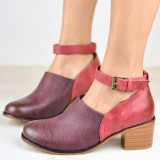 Women Sexy Pumps Vintage Buckle Strap Punk Women's booties