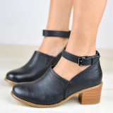 Women Sexy Pumps Vintage Buckle Strap Punk Women's booties