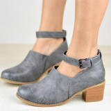 Women Sexy Pumps Vintage Buckle Strap Punk Women's booties