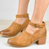 Women Sexy Pumps Vintage Buckle Strap Punk Women's booties
