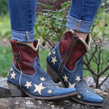 Women's Liberty Star Vintage Side Zipper Booties