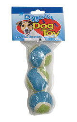 Diggers  Multicolored  Tennis Balls  Rubber  Dog Toy  Small  3