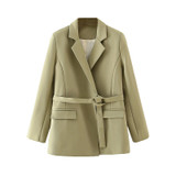 cross-border Amazon European and American women's wear 2020 autumn new belt suit jacket women