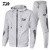 Daiwa Spring Autumn 2020  Fishing Suit Cotton Outdoor Camping Hiking Sport Set  Striped  Clothes Fishing Jacket Pants Suit