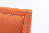 Modern Leisure chair accent armchair living room lounge chair with nailheads and solid wood legs Orange Linen