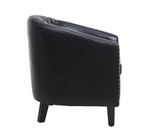 Accent Barrel Office chair living room chair with nailheads and solid wood legs Black pu leather