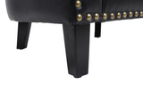 Accent Barrel Office chair living room chair with nailheads and solid wood legs Black pu leather