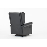 Air Leather Recliner Chair - Manual Reclining Chair with Overstuffed Back - Comfortable Home Theater Seating - Modern Designed Recliner for Bedroom & Living Room(Black)