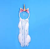 Unicorn Moon Dream catcher Led Handmade Dreamcatcher Feathers Night Light dream catchers Wall Hanging Home Room decoration Girl Gift