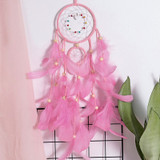 Wall Dreamcatcher Led Handmade Feather Dream Catcher Braided Wind Chimes Art For room decoration Hanging home decor Decoration
