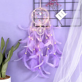 Wall Dreamcatcher Led Handmade Feather Dream Catcher Braided Wind Chimes Art For room decoration Hanging home decor Decoration