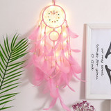 Wall Dreamcatcher Led Handmade Feather Dream Catcher Braided Wind Chimes Art For room decoration Hanging home decor Decoration