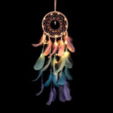 Wall Dreamcatcher Led Handmade Feather Dream Catcher Braided Wind Chimes Art For room decoration Hanging home decor Decoration