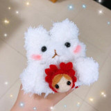 AirPods Pro Case Shock Proof Cover Winter Warm Plush Cartoon Rabbit