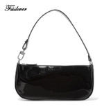 Vintage Baguette Crocodile Pattern Women Shoulder Bags Retro Split PU Leather Bags Solid Ladies Small Messenger Handbag Female