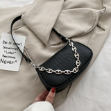 Fashion Crocodile Pattern Baguette bags MINI PU Leather Shoulder Bags For Women 2020 Chain Design Luxury Hand Bag Female Travel Fashion Crocodile Pattern Baguette bags MINI PU Leather Shoulder Bags For Women 2020 Chain Design Luxury Hand Bag Female Travel