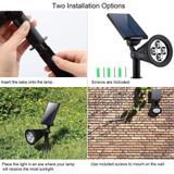 2 Pack - Solar Lights, Waterproof 4 LED Solar Spotlight Adjustable Wall Light Landscape Light Security Lighting
