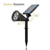 2 Pack - Solar Lights, Waterproof 4 LED Solar Spotlight Adjustable Wall Light Landscape Light Security Lighting